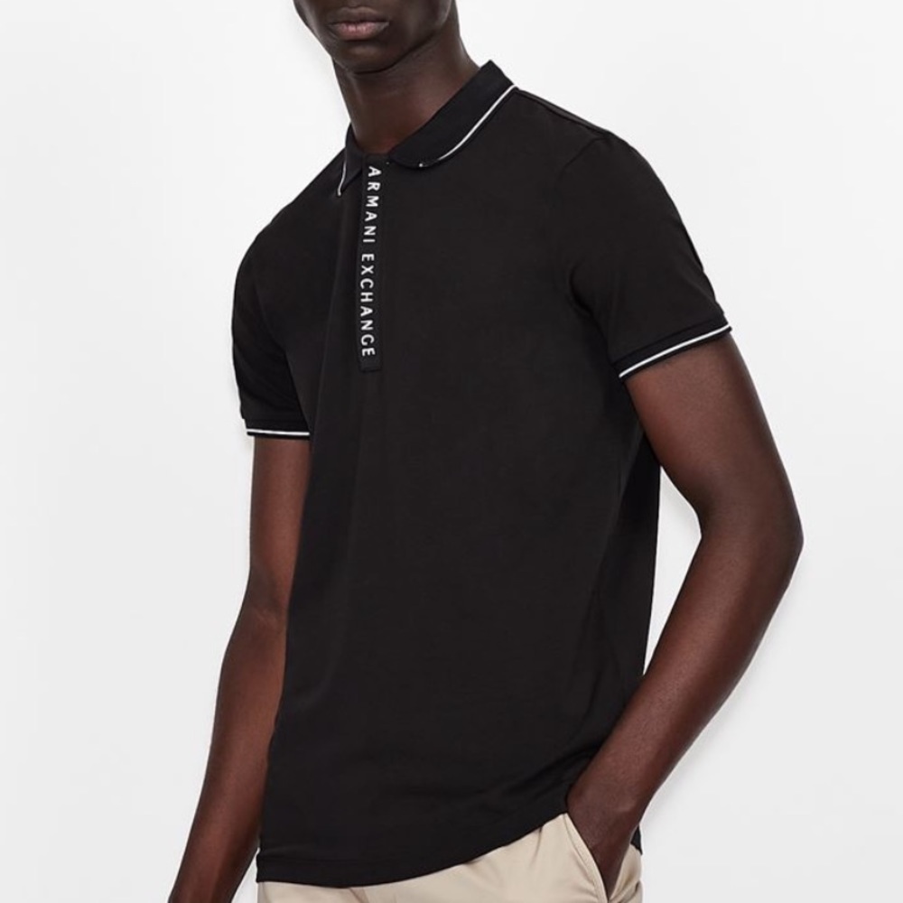 Armani Exchange Men Cotton,
Elastane Short Sleeves Polo -
Size XL